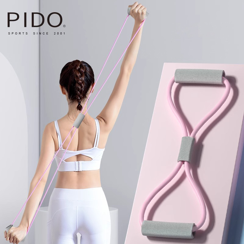 PIDO Colorful Home Fitness Yoga Figure 8 Pullers Improves Hunchback Pullers Resistance Band