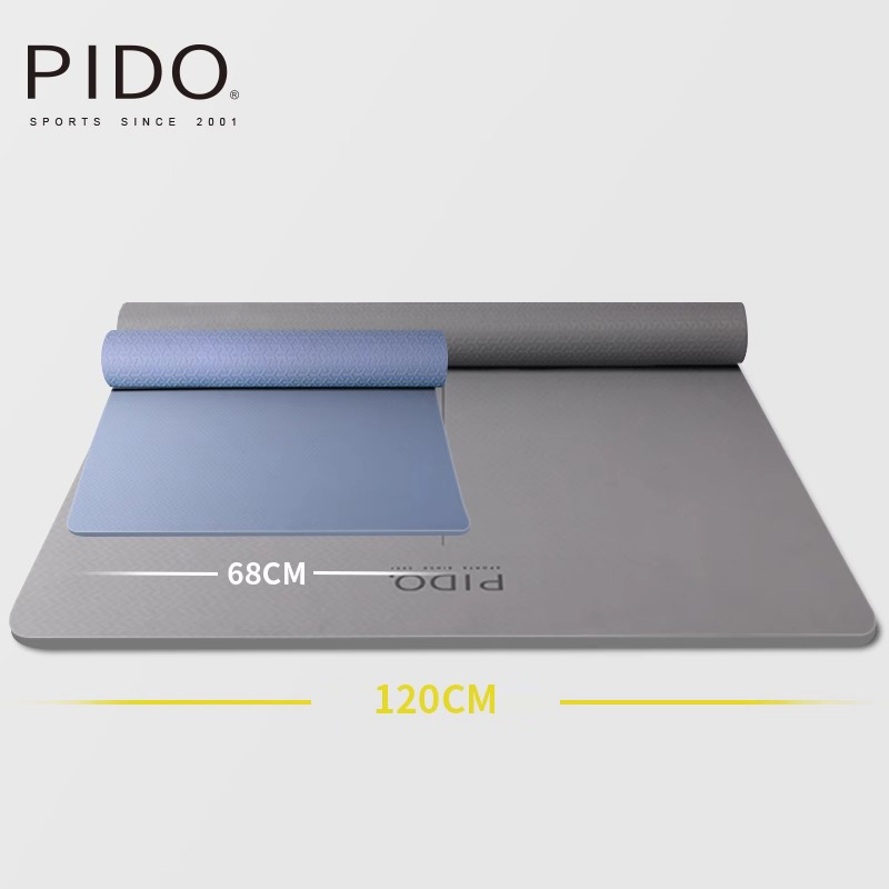 PIDO Grey Two-Person TPE Yoga Mats Quality 6/8Mm Wholesale | Yoga Mat Manufacturer