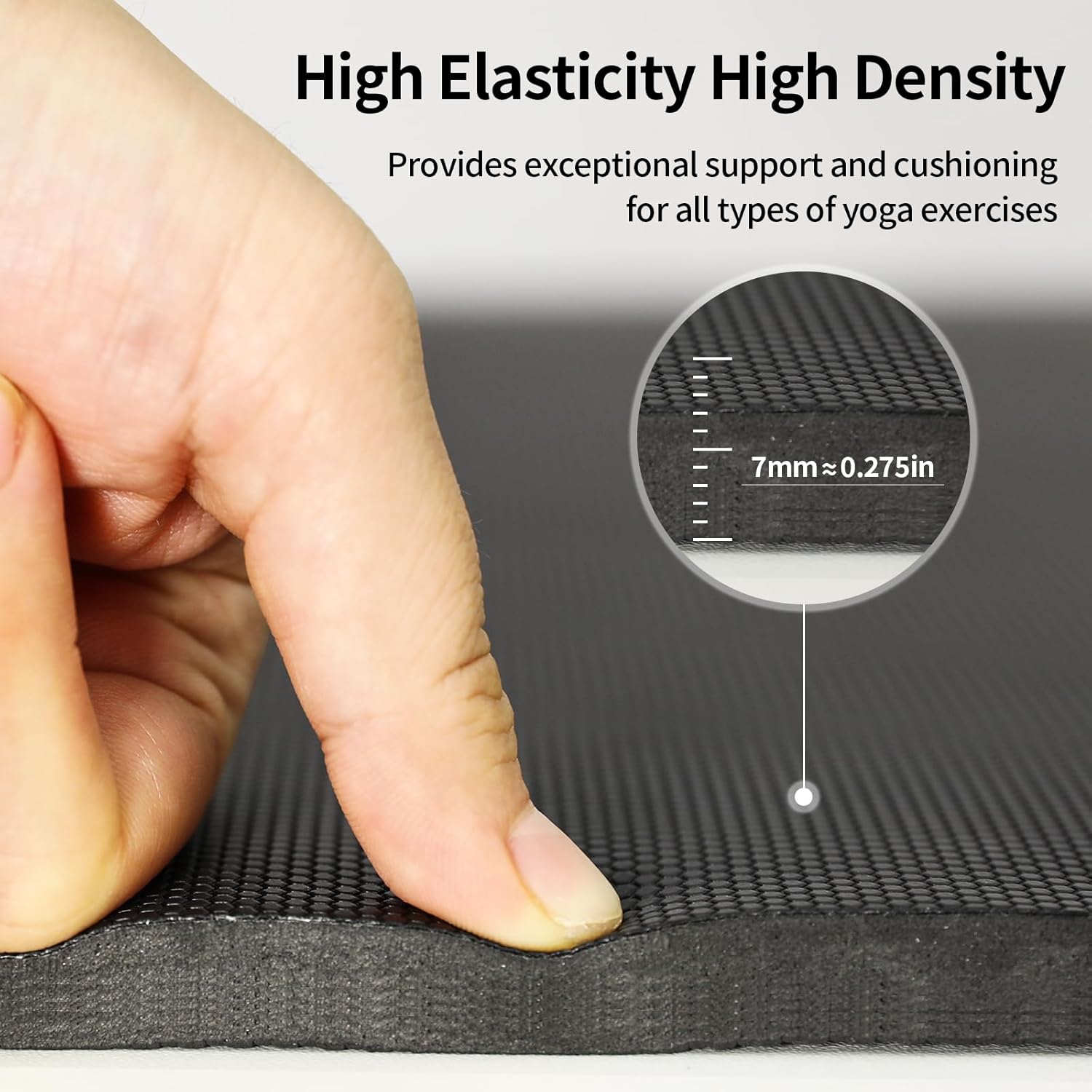 PIDO oga Mat Anti-slip, PU+TPE Upgraded Material, Anti-tear Black Professional Yoga Mat Black
