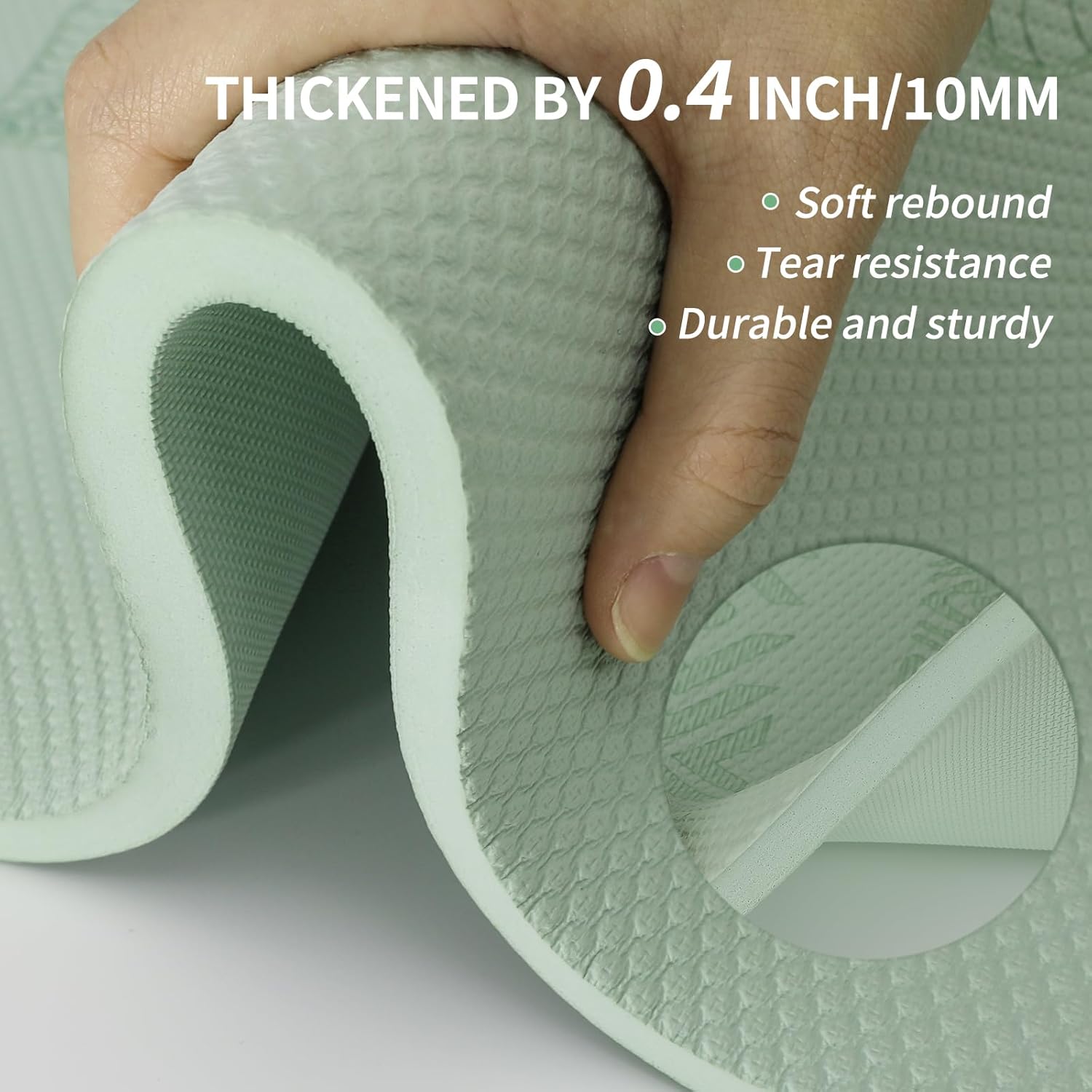 PIDO Large yoga mat extra wide and thick, comfortable non-slip exercise mat flooring for stretching, yoga studio, gym or home workout Green