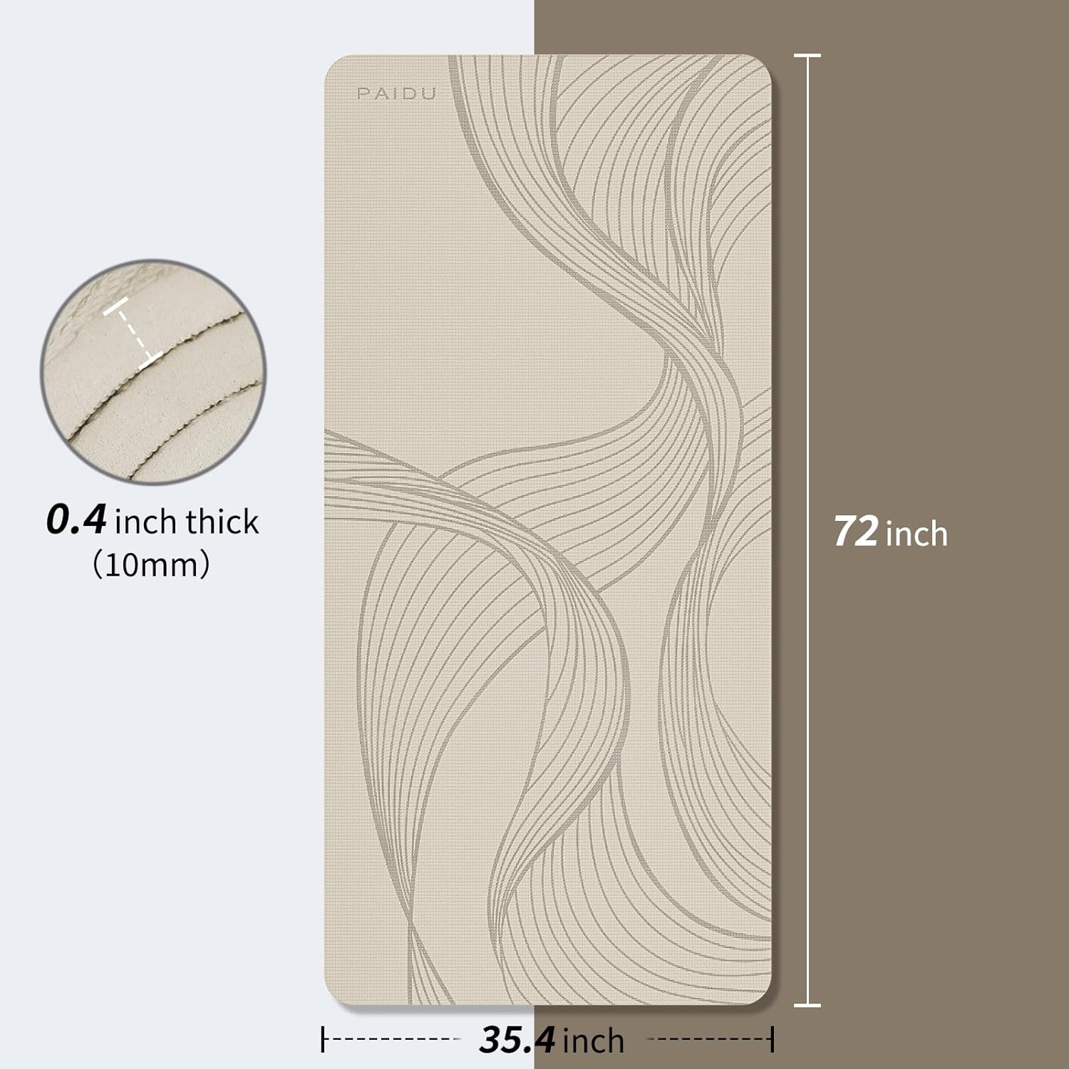 Large yoga mat extra wide and thick, comfortable non-slip exercise mat flooring for stretching, yoga studio, gym or home workout