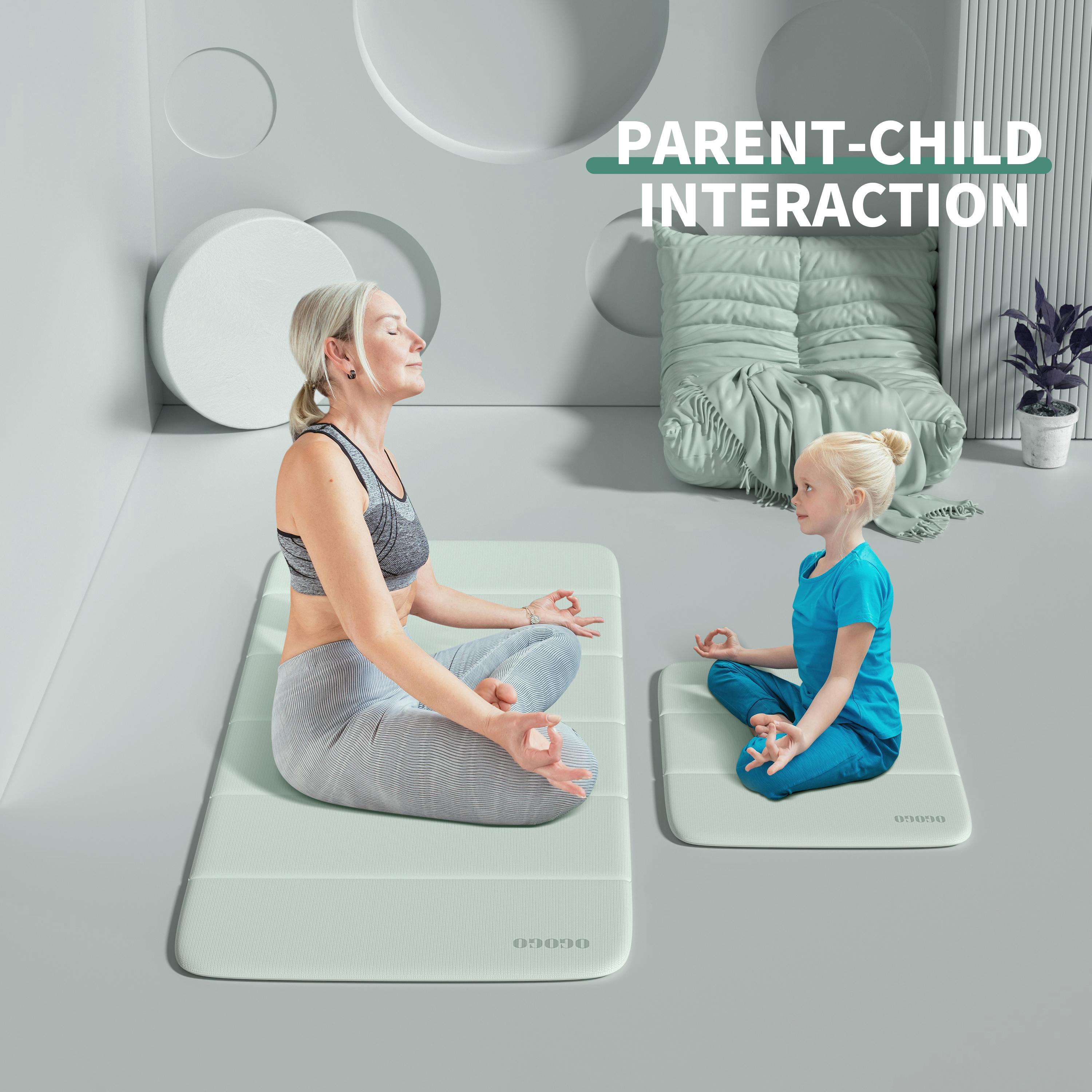 PIDO TPE Thickened Non-slip Outdoor Three-fold Yoga Mat Camping Fitness Portable Mat Green