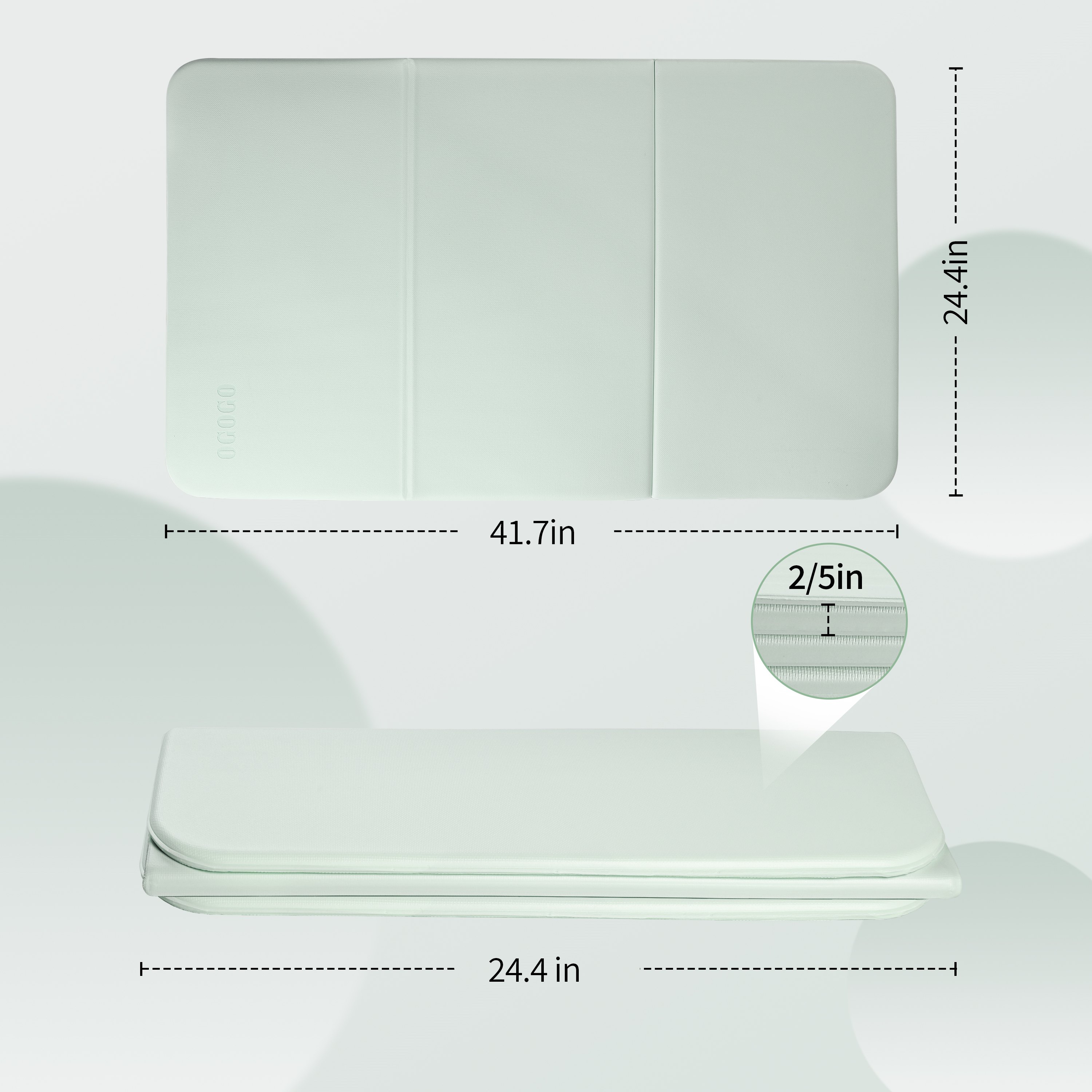 PIDO TPE Thickened Non-slip Outdoor Three-fold Yoga Mat Camping Fitness Portable Mat Green