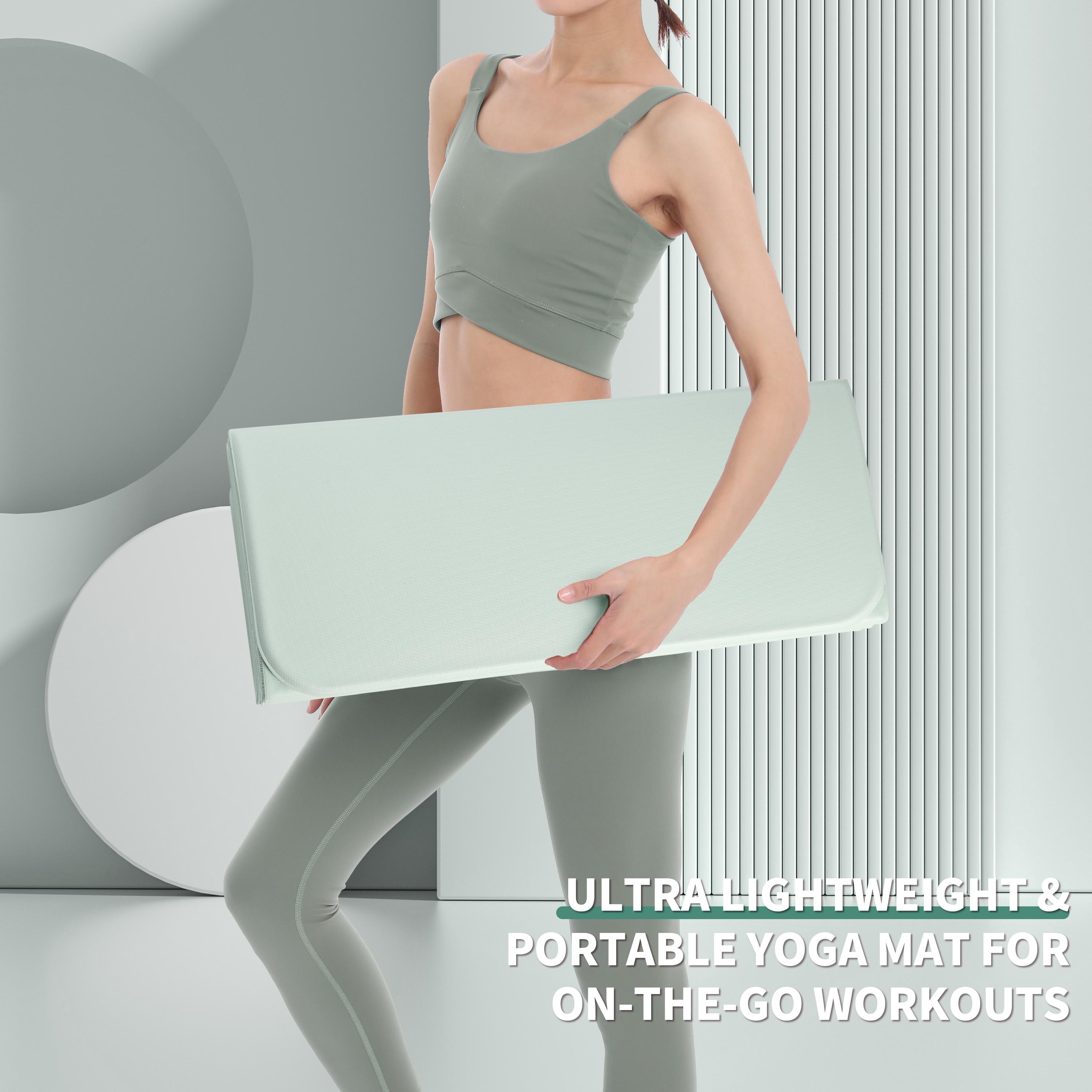 PIDO TPE Thickened Non-slip Outdoor Three-fold Yoga Mat Camping Fitness Portable Mat Green