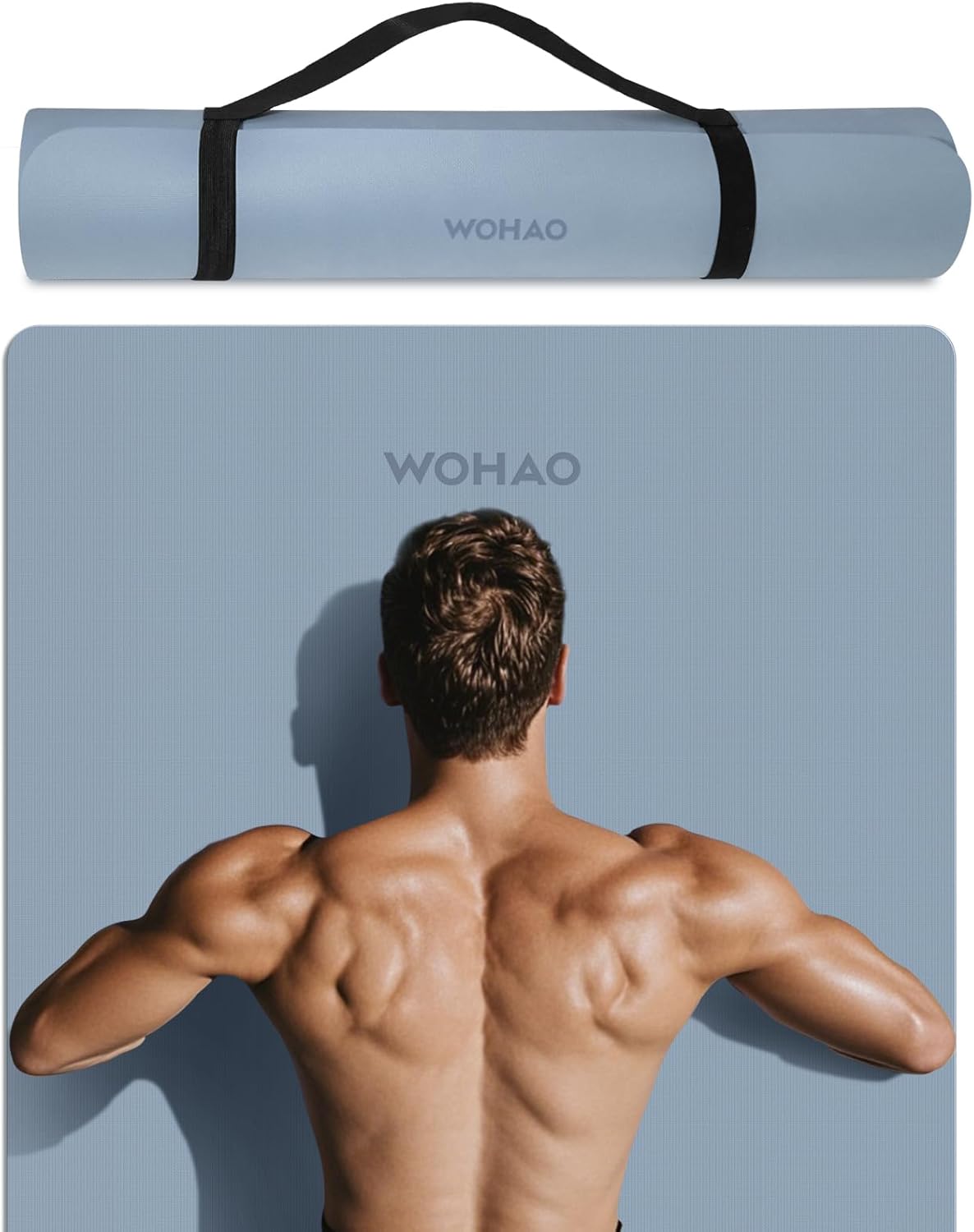 PIDO Non-Slip Yoga Mat,Durable with Carrying Strap for Yoga, Pilates, Home Gym Dark Blue