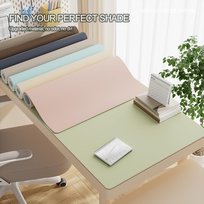 PIDO Reusable Writing Surface Desk Pad, PU with Silicone Coating, Multi-Color Non-Slip Mouse Pad Blue