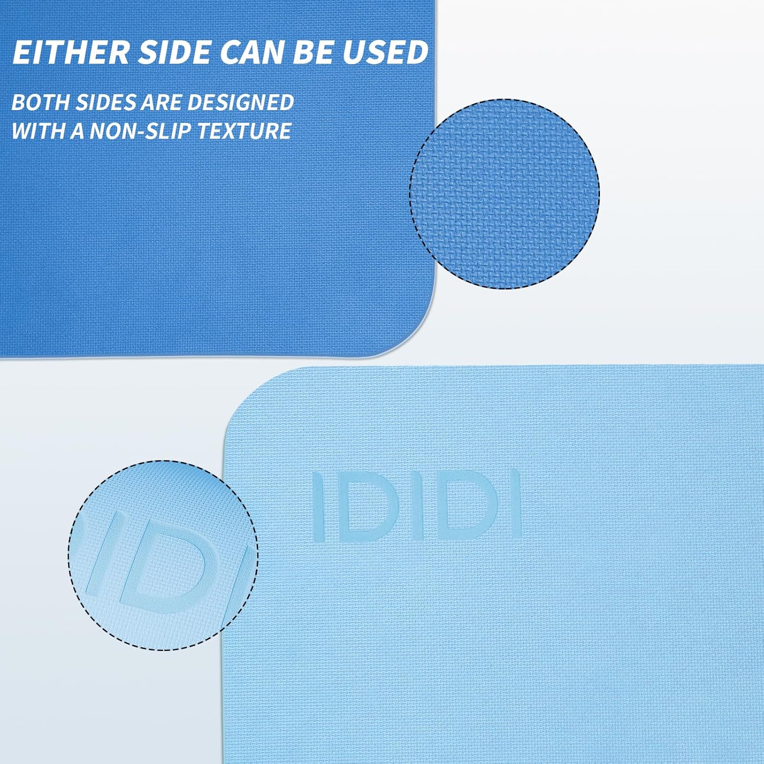 Yoga Mat with Strap,Non-Skid Workout Mat,8mm Thick Yoga Mat,POE Yoga Mats for Women Men Kids,Exercise Mat with Easy-Cinch,72"x24"x0.32” (183x61x0.8cm) Space Blue +Ocean Blue