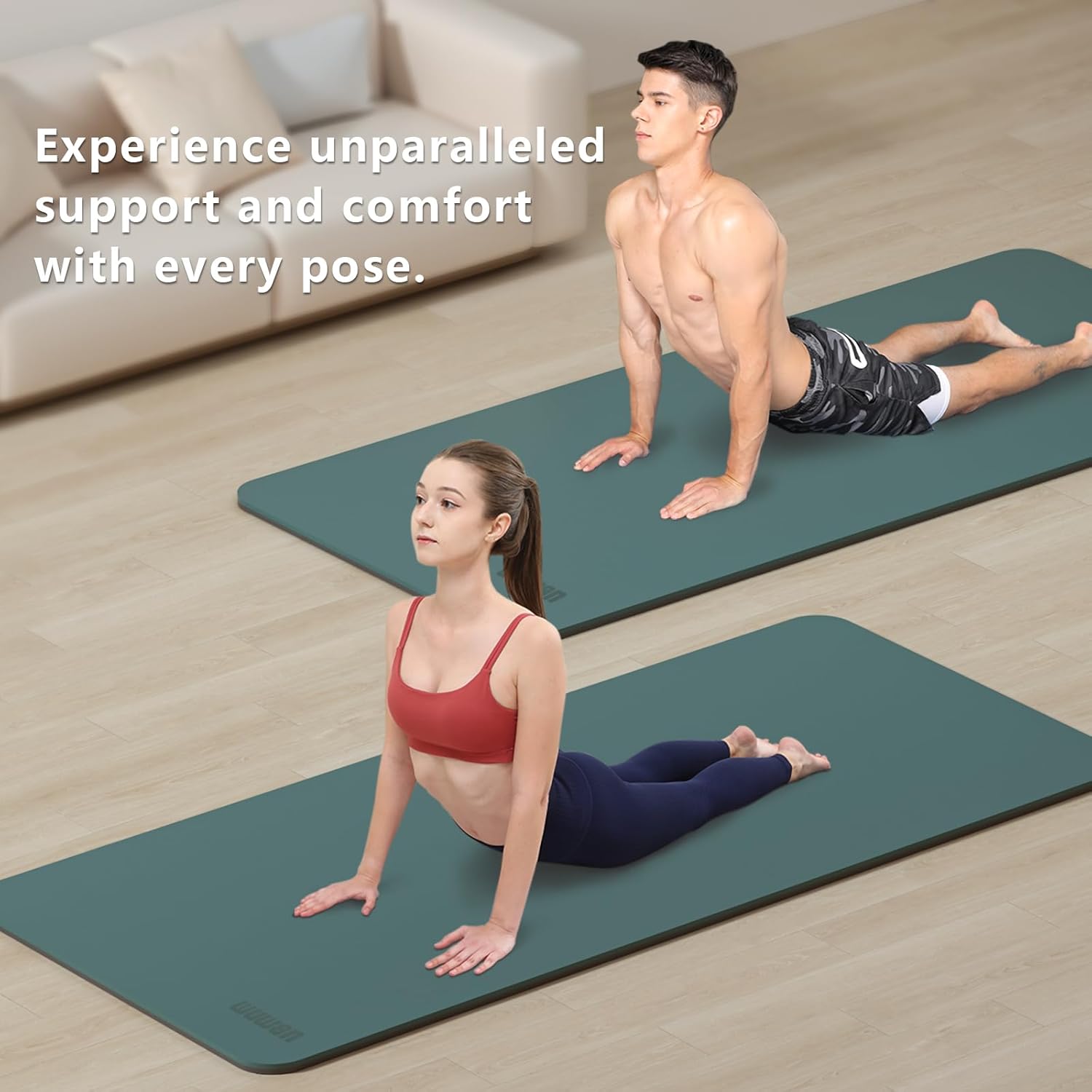 Large Yoga Mat - 80CM Wide Yoga Matt Non-Slip Thick 1/3 Inch Eco-Friendly Exercise Mat with Carrying Strap for Women Yoga, Pilates, Home Workouts (72x32")