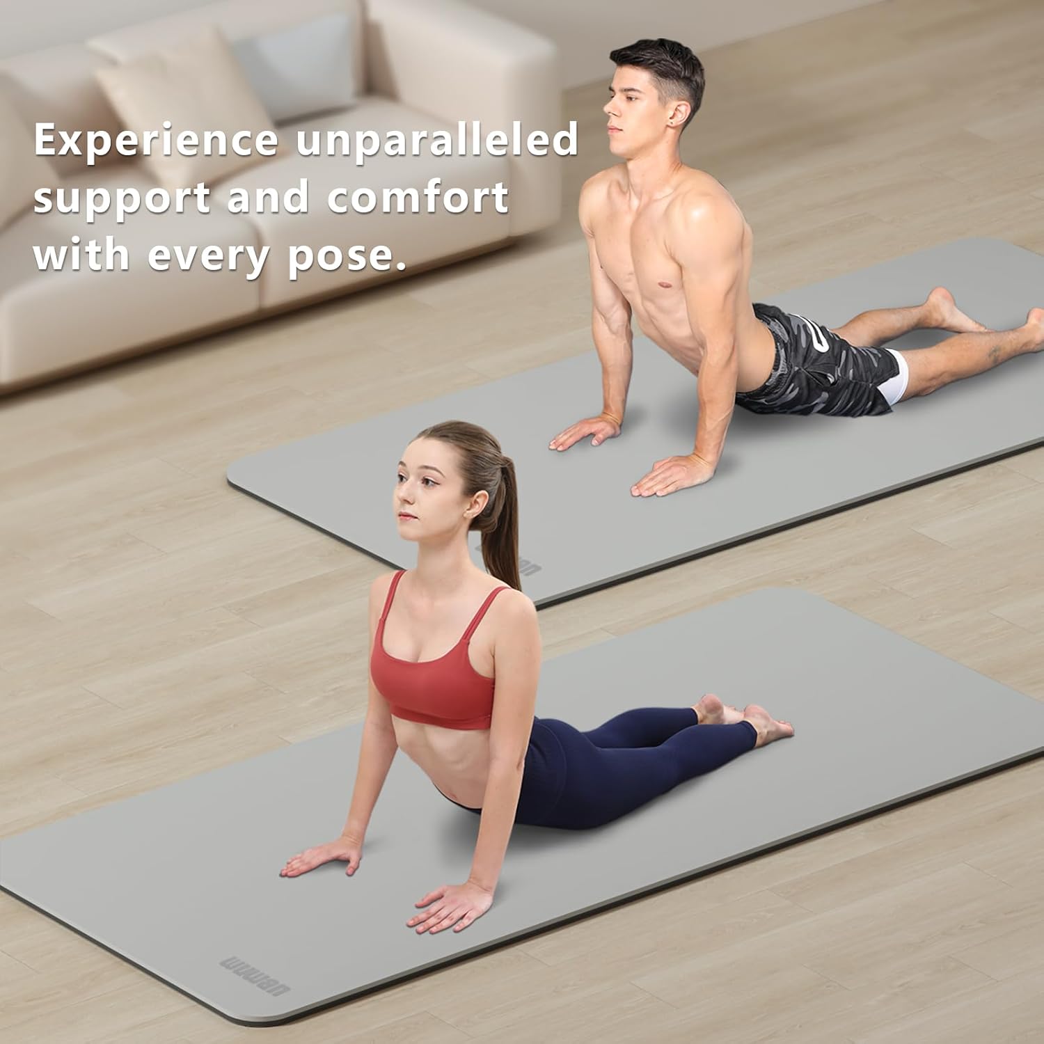 Large Yoga Mat - 80CM Wide Yoga Matt Non-Slip Thick 1/3 Inch Eco-Friendly Exercise Mat with Carrying Strap for Women Yoga, Pilates, Home Workouts (72x32")