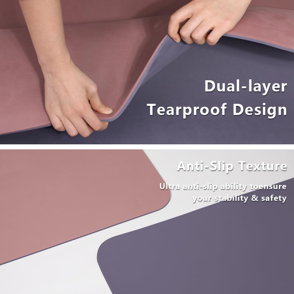 Large Yoga Mat - 80CM Wide Yoga Matt Non-Slip Thick 1/3 Inch Eco-Friendly Exercise Mat with Carrying Strap for Women Yoga, Pilates, Home Workouts (72x32")