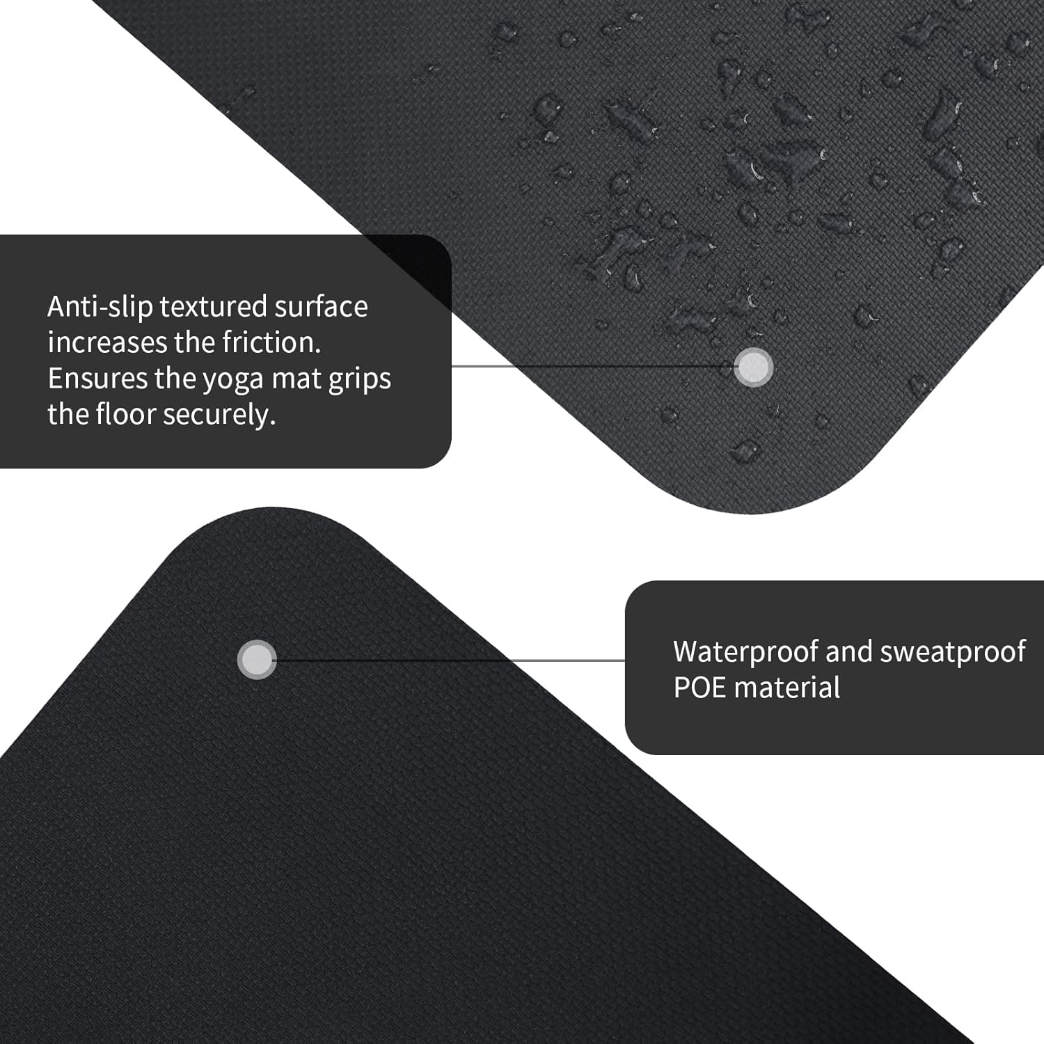 Extra Wide yoga mat 70cm Non Slip POE Exercise Mat Eco Friendly High Resiliency Fitness Mats With Strap for Women,gymnastics, Pilates, Home, Floor, Workout (72" x 27.5" x 0.32")