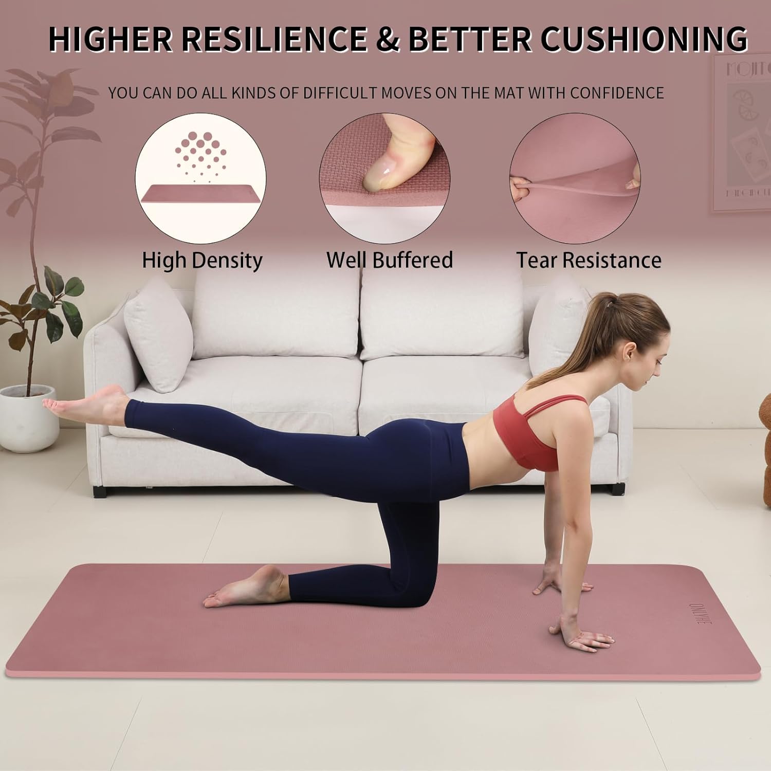 Extra Wide yoga mat 70cm Non Slip POE Exercise Mat Eco Friendly High Resiliency Fitness Mats With Strap for Women,gymnastics, Pilates, Home, Floor, Workout (72" x 27.5" x 0.32")