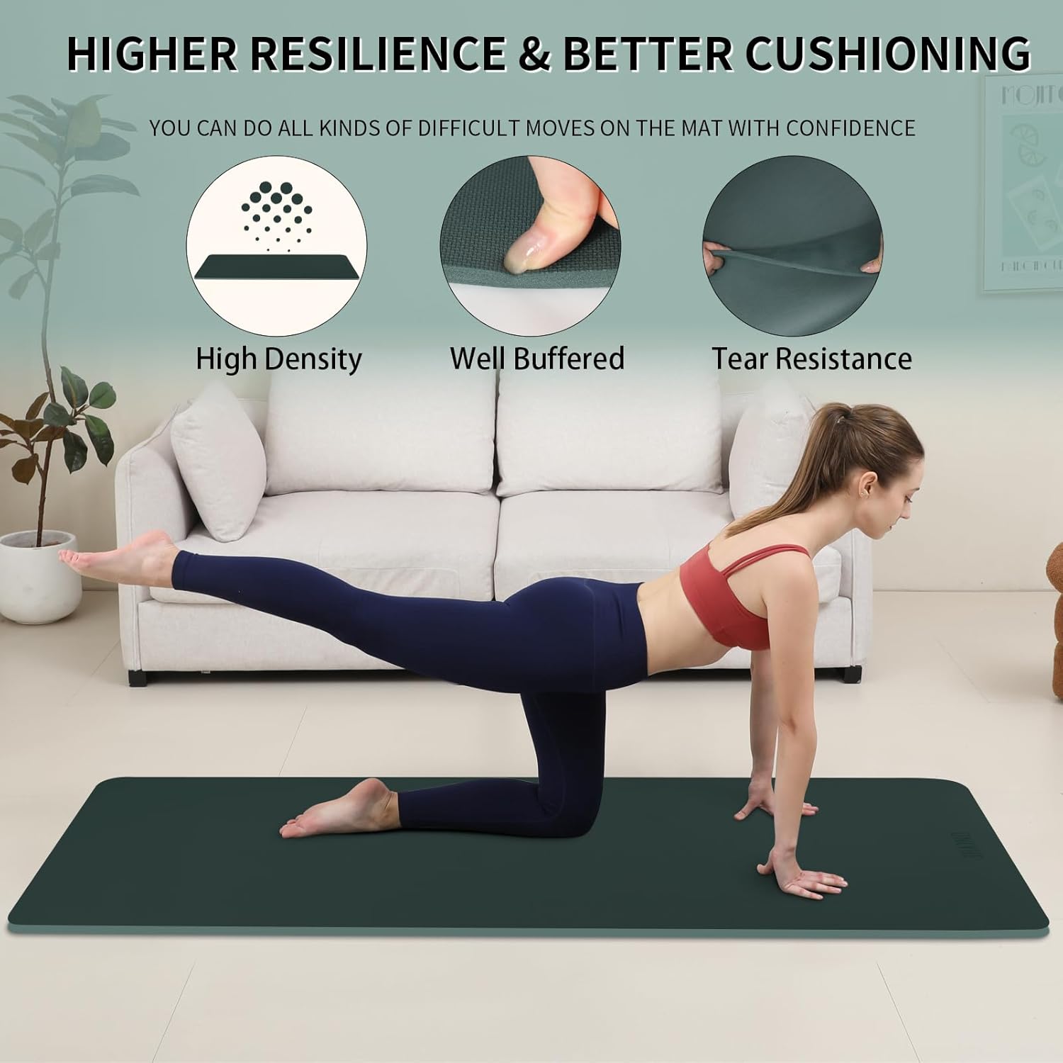 Extra Wide yoga mat 70cm Non Slip POE Exercise Mat Eco Friendly High Resiliency Fitness Mats With Strap for Women,gymnastics, Pilates, Home, Floor, Workout (72" x 27.5" x 0.32")