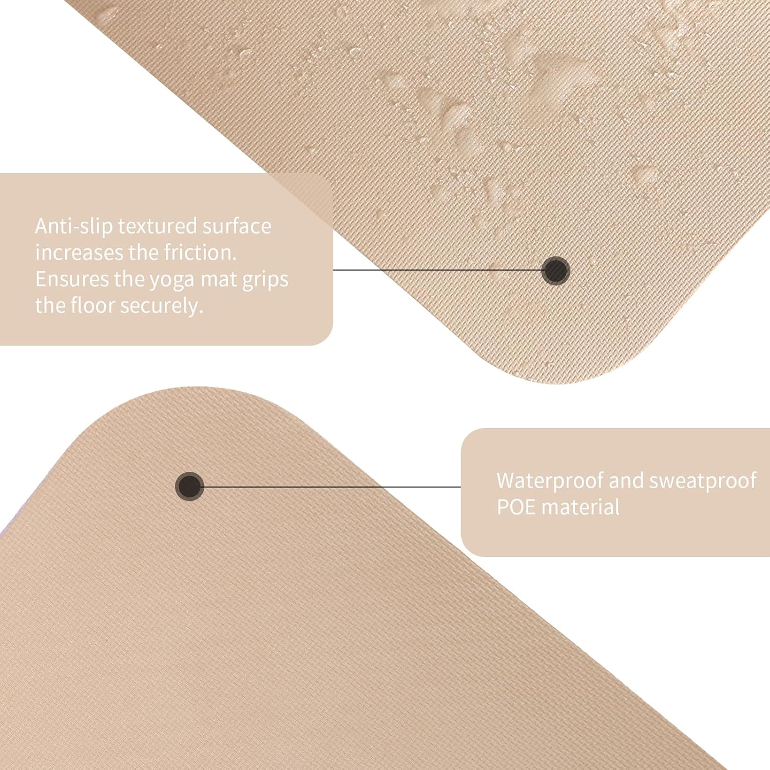 Extra Wide yoga mat 70cm Non Slip POE Exercise Mat Eco Friendly High Resiliency Fitness Mats With Strap for Women,gymnastics, Pilates, Home, Floor, Workout (72" x 27.5" x 0.32")