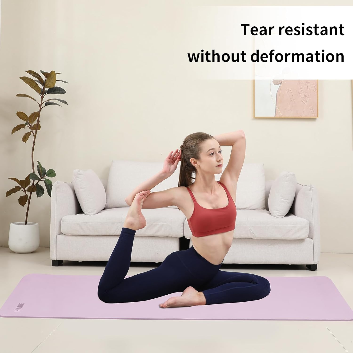 Non Slip Yoga Mat Thick,POE Material High Rebound,Durable & Sweat Absorbent, for All Yoga Styles, Pilates & Home Floor Workouts with Carrying Strap