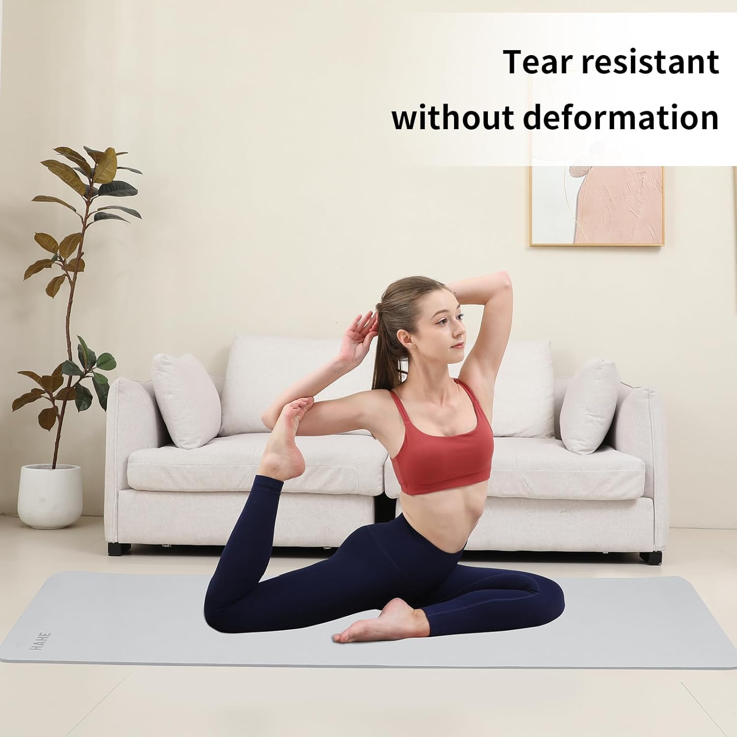 Non Slip Yoga Mat Thick,POE Material High Rebound,Durable & Sweat Absorbent, for All Yoga Styles, Pilates & Home Floor Workouts with Carrying Strap
