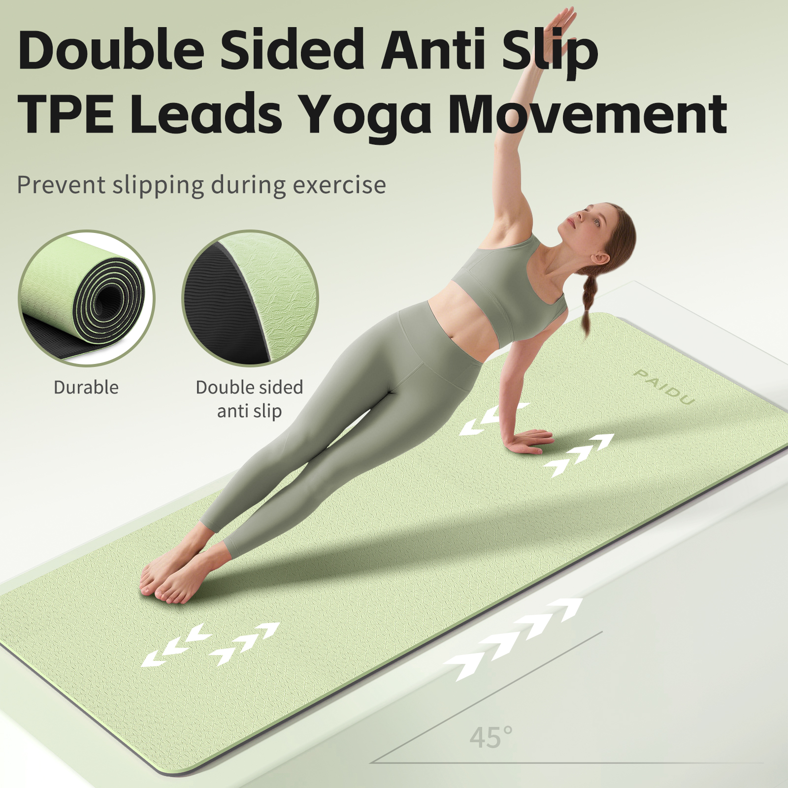 Yoga Mat 8mm Super Thick TPE Fitness Mat | SGS Certified | Non-Slip, Odorless & Tear-Resistant | Unisex with Strap | for Yoga, Pilates, Meditation & Home Workouts Visit the PAIDU Store