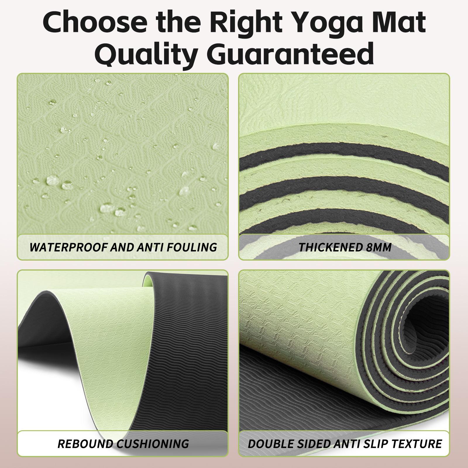 Yoga Mat 8mm Super Thick TPE Fitness Mat | SGS Certified | Non-Slip, Odorless & Tear-Resistant | Unisex with Strap | for Yoga, Pilates, Meditation & Home Workouts Visit the PAIDU Store