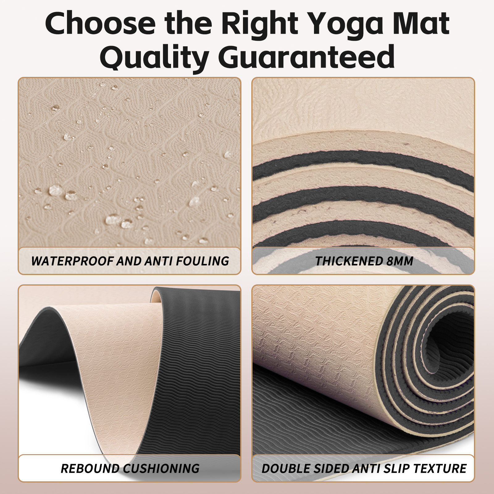 Yoga Mat 8mm Super Thick TPE Fitness Mat | SGS Certified | Non-Slip, Odorless & Tear-Resistant | Unisex with Strap | for Yoga, Pilates, Meditation & Home Workouts Visit the PAIDU Store
