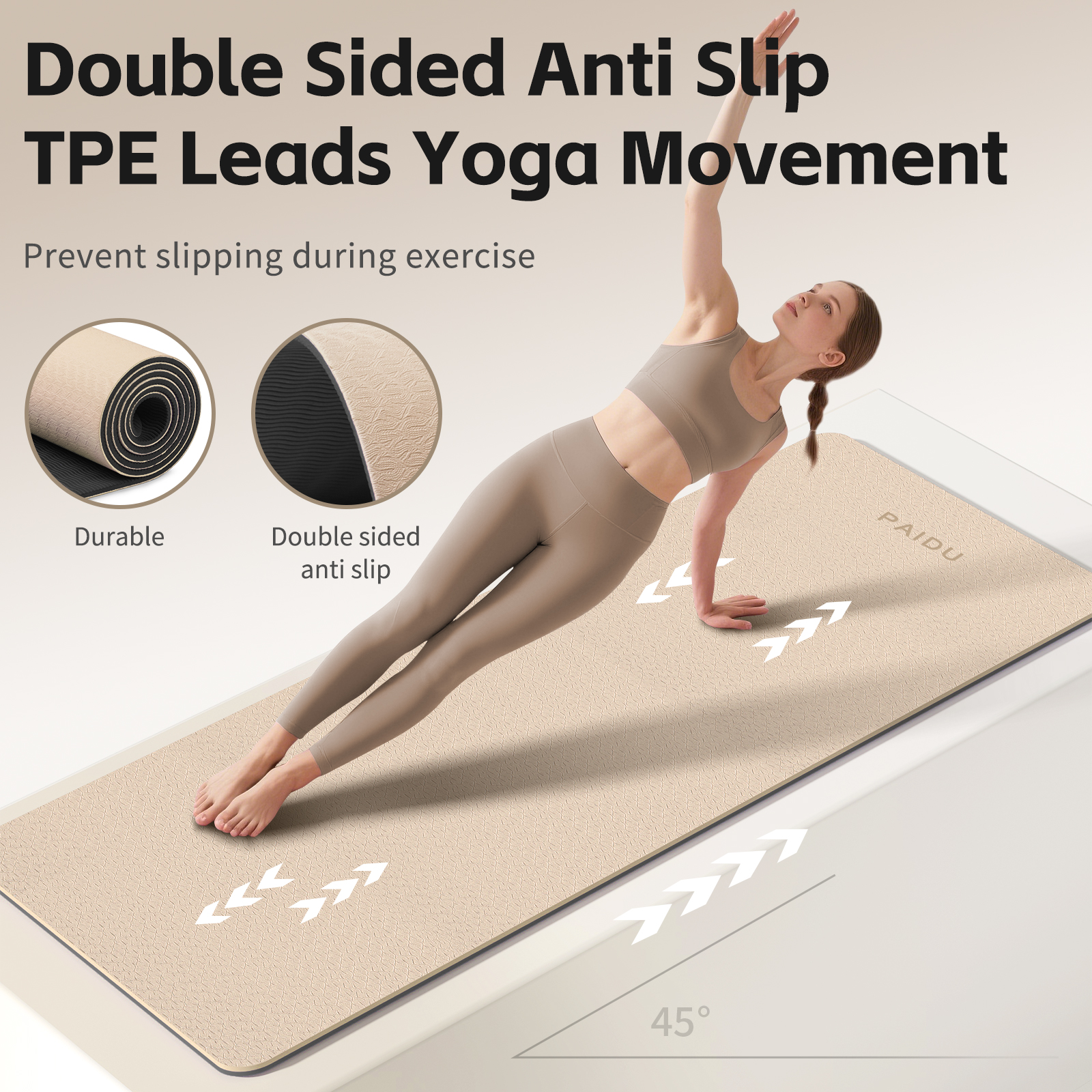 Yoga Mat 8mm Super Thick TPE Fitness Mat | SGS Certified | Non-Slip, Odorless & Tear-Resistant | Unisex with Strap | for Yoga, Pilates, Meditation & Home Workouts Visit the PAIDU Store