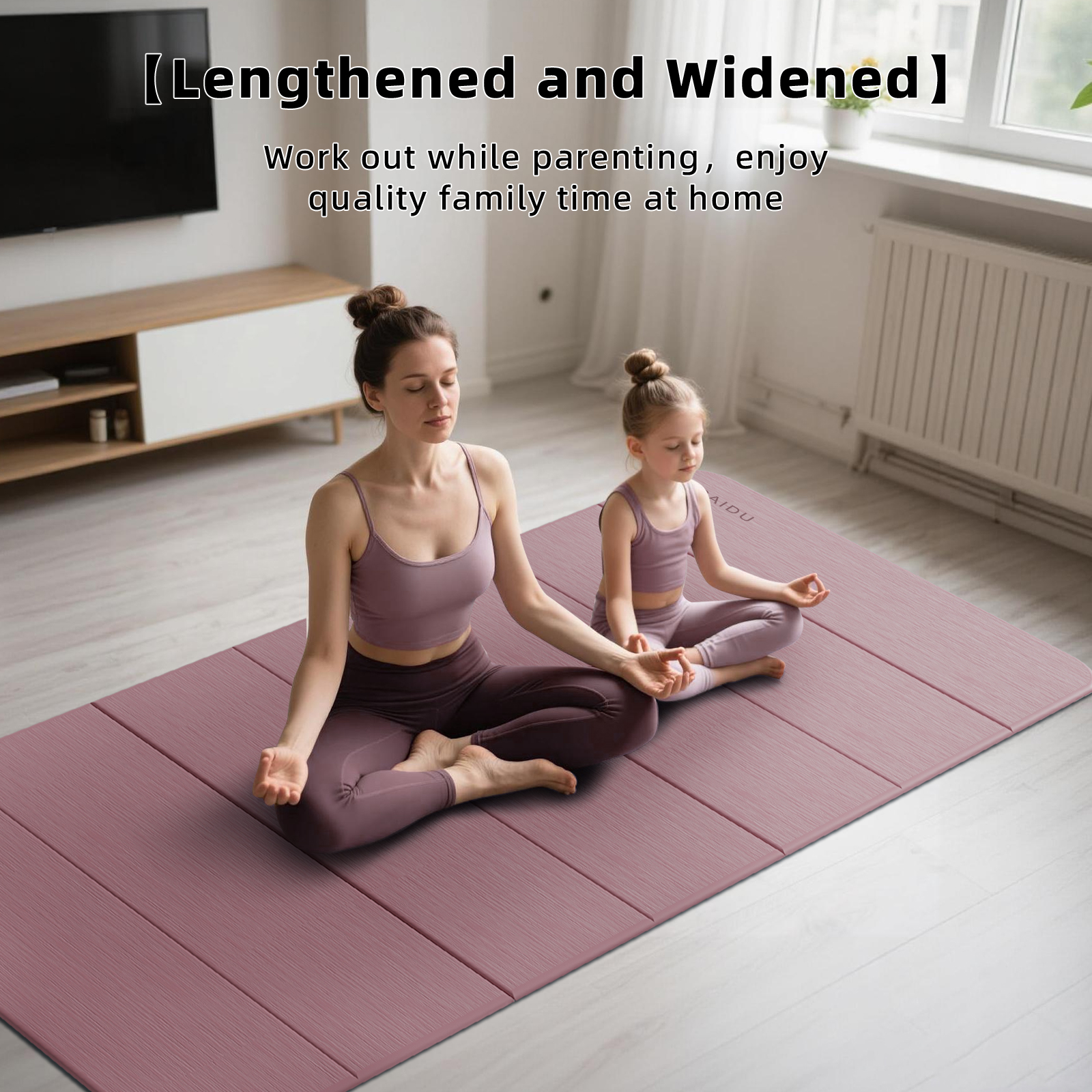 Foldable Yoga Mat thick- 2/5" (10MM) TPE Non-Slip Design, Quick Fold，Easy Storage, 75x40 Extra Long/Wide for Indoor Yoga, Pilates and Outdoor Travel Workouts